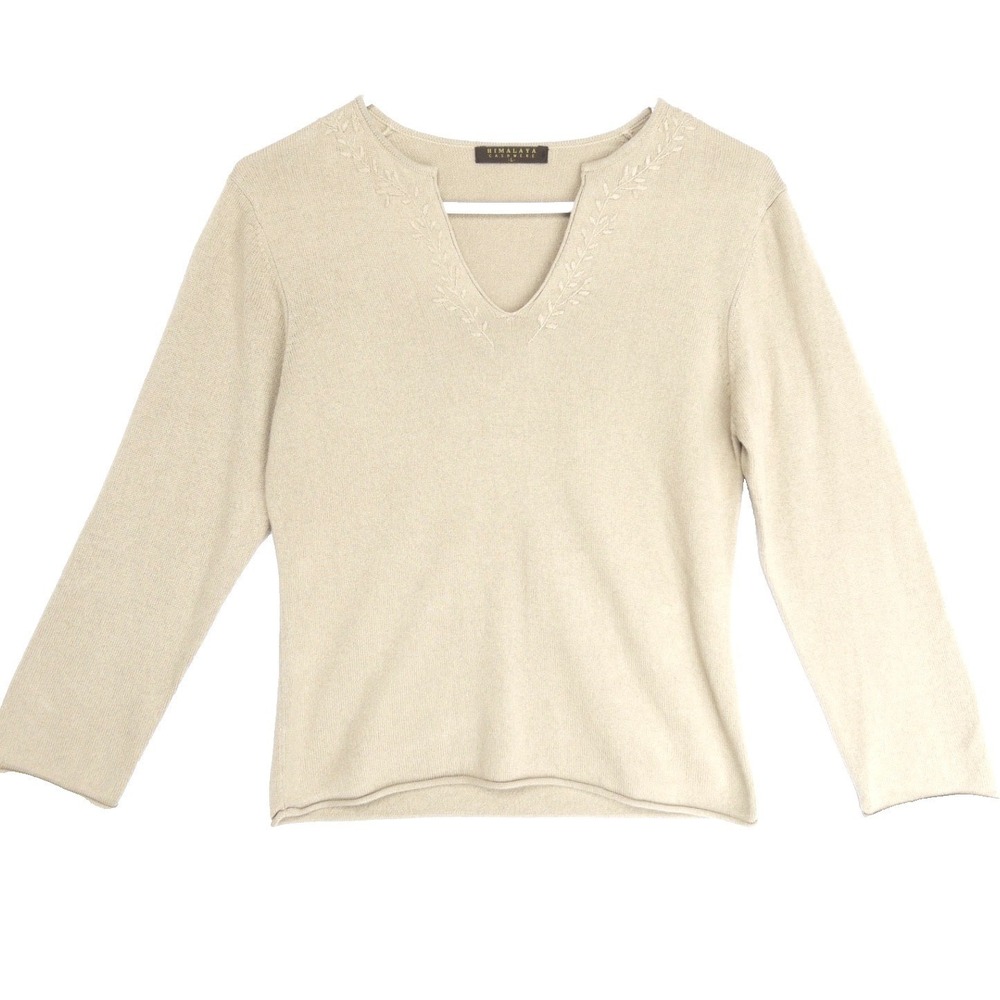 Vintage Himalaya Cashmere Silk Blend Nepal Handcrafted Luxury Sweater Womens S